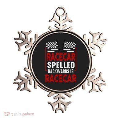 Racecar Spelled Backwards Funny Car Mechanic Race Car Ornament