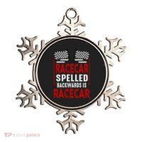 Racecar Spelled Backwards Funny Car Mechanic Race Car Ornament thumb 0