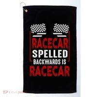 Racecar Spelled Backwards Funny Car Mechanic Race Car Golf Towel thumb 0