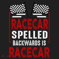 Racecar Spelled Backwards Funny Car Mechanic Race Car Golf Towel thumb 3