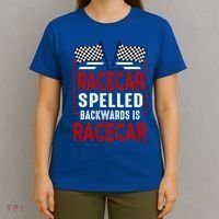 Racecar Spelled Backwards Funny Car Mechanic Race Car T-Shirt thumb 4