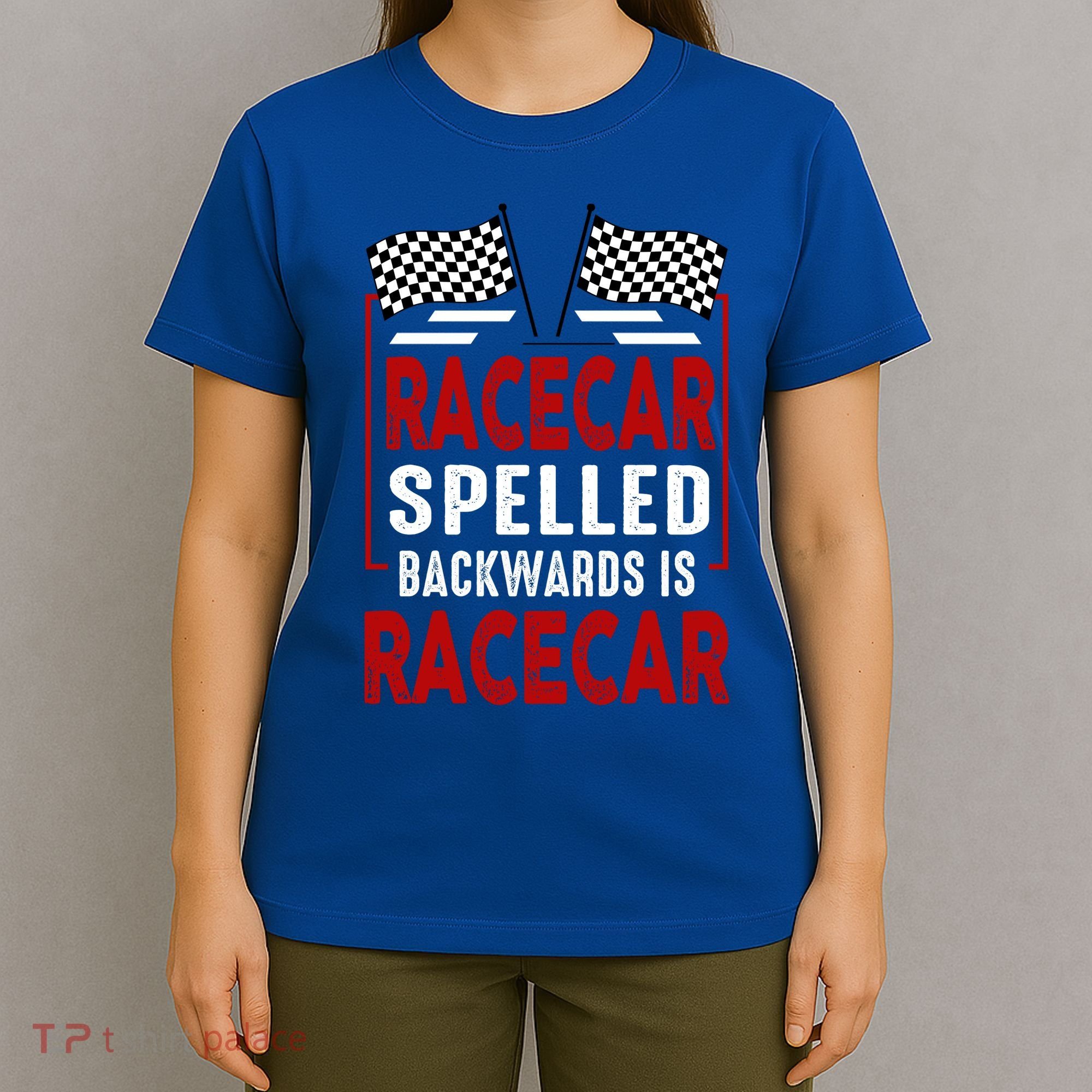Racecar Spelled Backwards Funny Car Mechanic Race Car T-Shirt