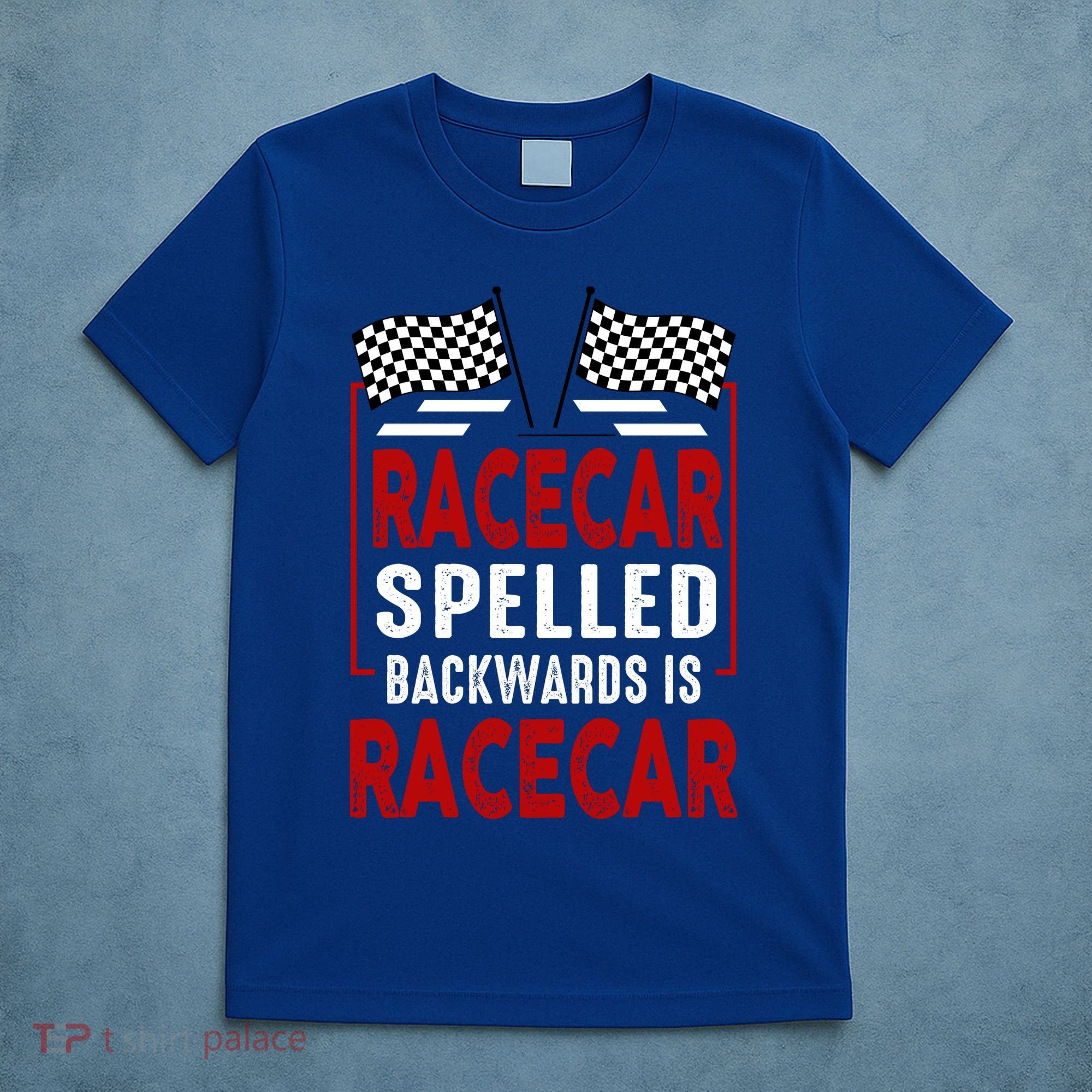 Racecar Spelled Backwards Funny Car Mechanic Race Car T-Shirt