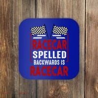 Racecar Spelled Backwards Funny Car Mechanic Race Car Coaster thumb 0