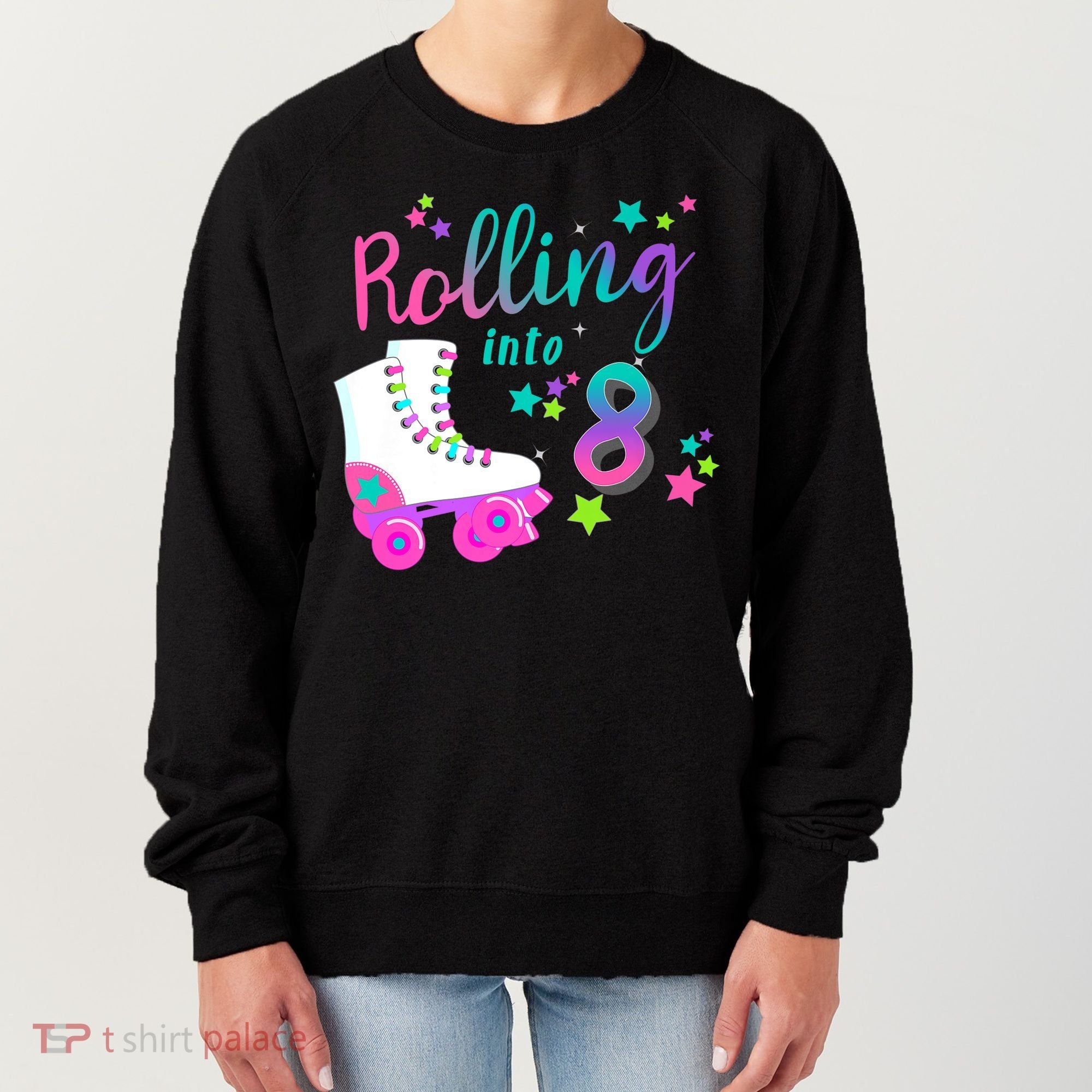 Roller Skate Birthday Shirt 5th 80's Outfit Decades Party Women's Sweatshirt