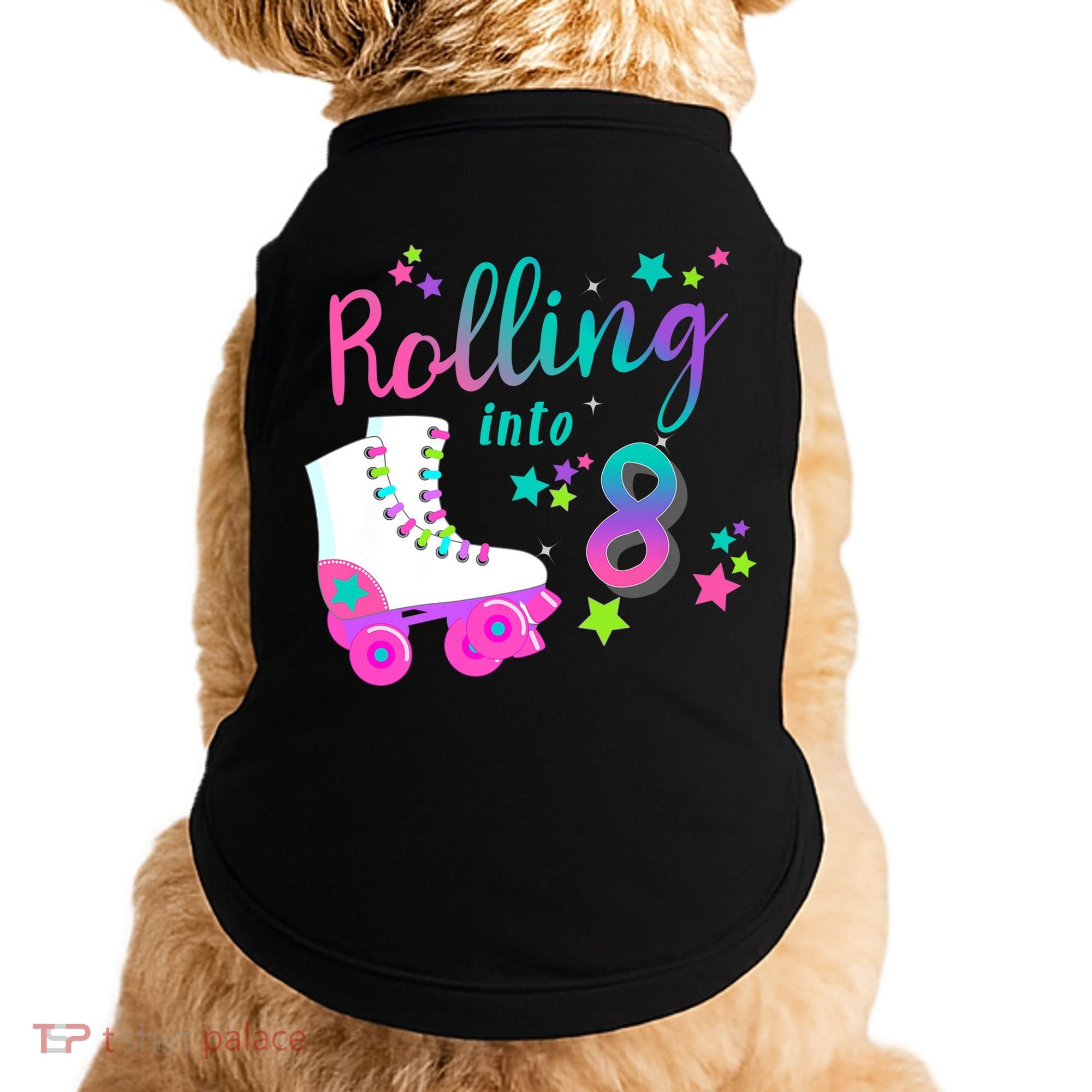 Roller Skate Birthday Shirt 5th 80's Outfit Decades Party Doggie Tank