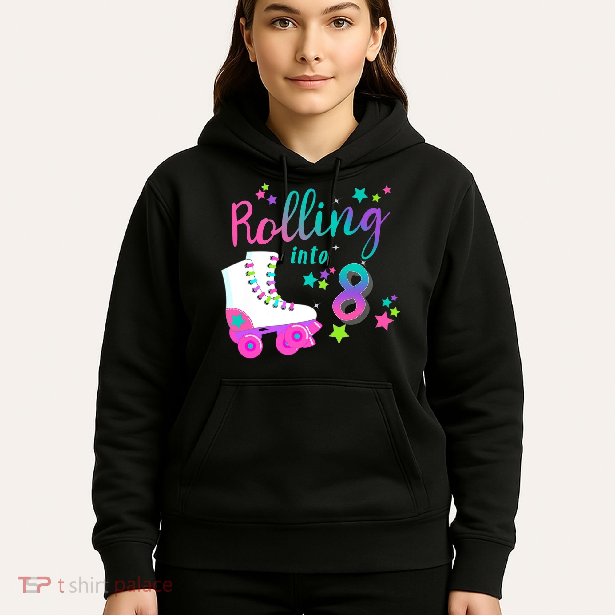 Roller Skate Birthday Shirt 5th 80's Outfit Decades Party Hoodie
