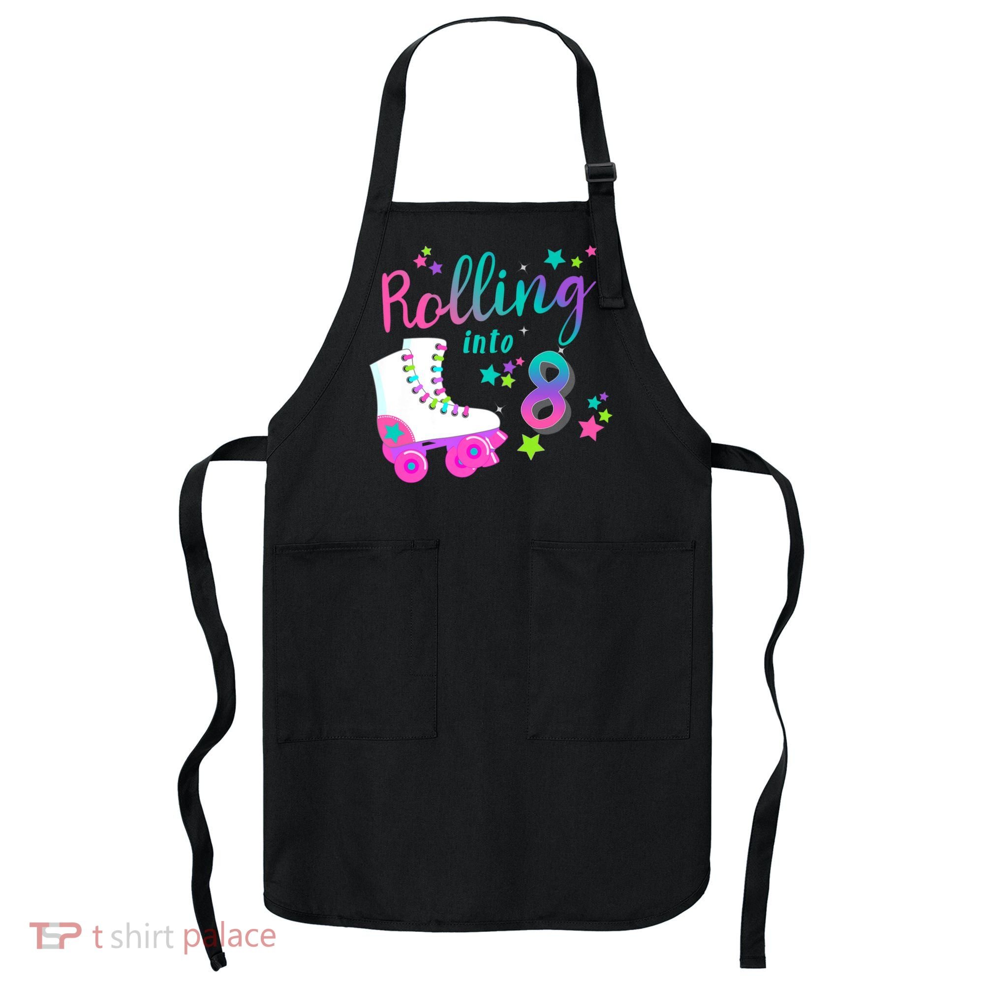Roller Skate Birthday Shirt 5th 80's Outfit Decades Party Apron