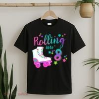 Roller Skate Birthday Shirt 5th 80's Outfit Decades Party T-Shirt thumb 2