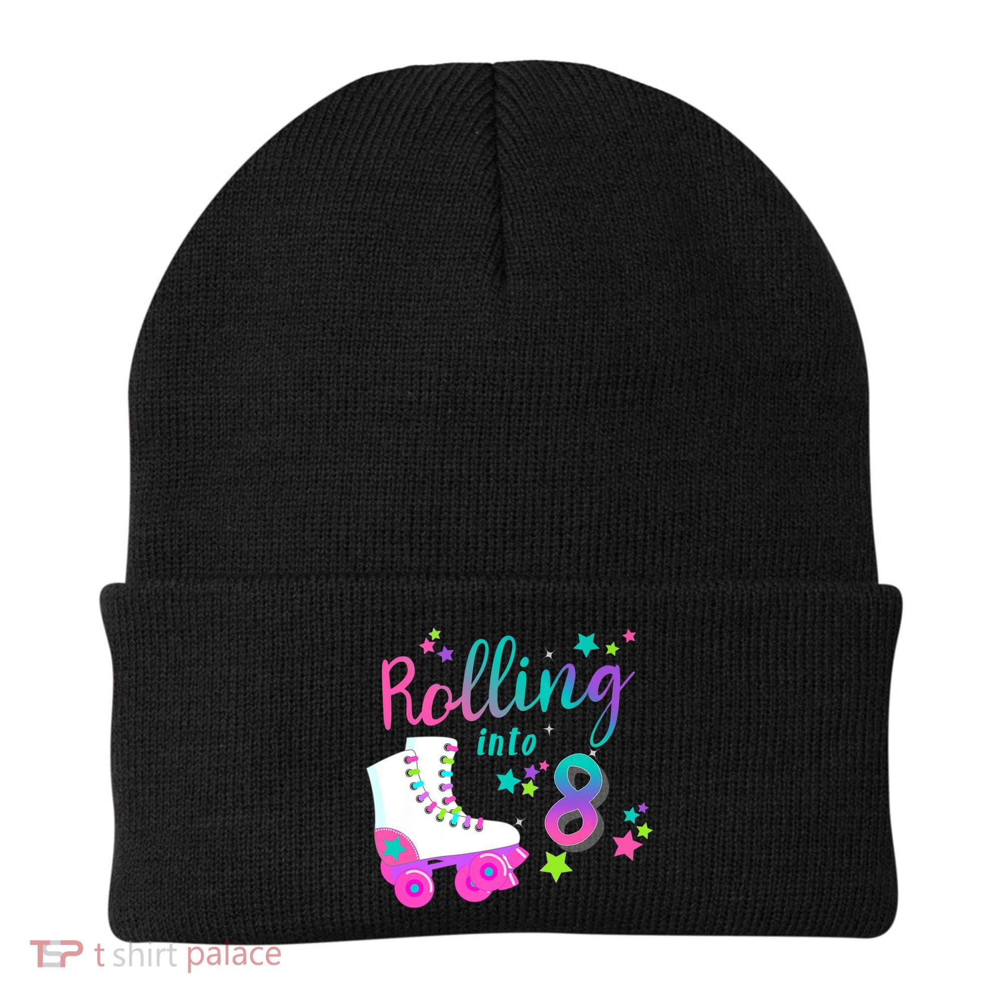 Roller Skate Birthday Shirt 5th 80's Outfit Decades Party Beanie