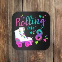 Roller Skate Birthday Shirt 5th 80's Outfit Decades Party Coaster thumb 0