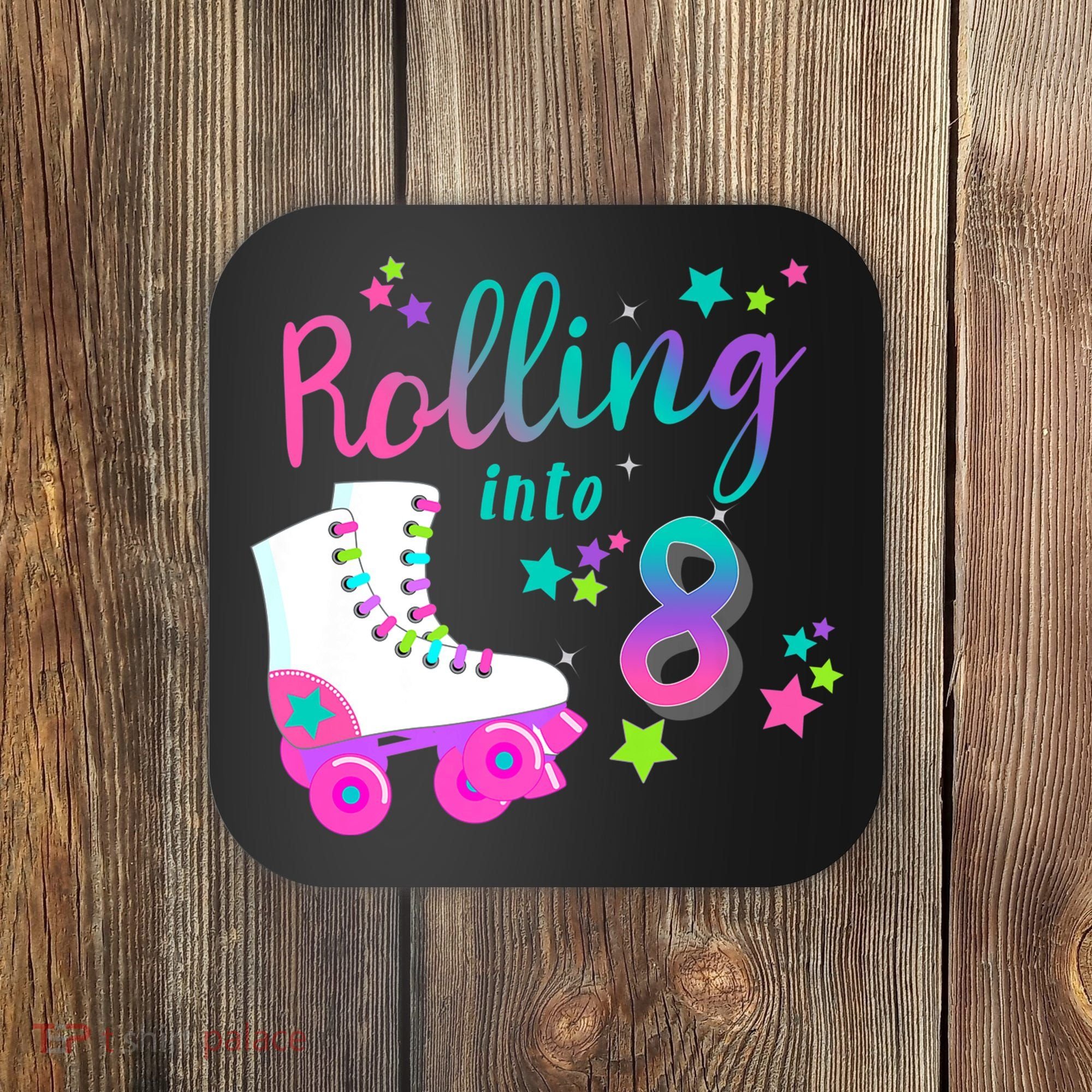 Roller Skate Birthday Shirt 5th 80's Outfit Decades Party Coaster