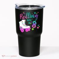 Roller Skate Birthday Shirt 5th 80's Outfit Decades Party Tumbler thumb 0