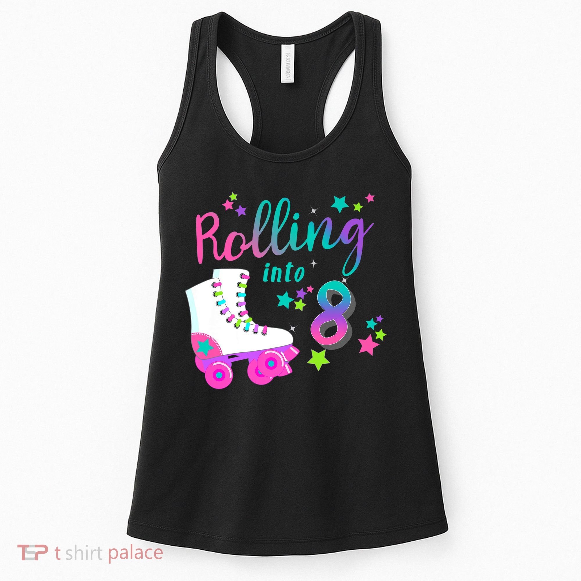 Roller Skate Birthday Shirt 5th 80's Outfit Decades Party Women's Tank Top
