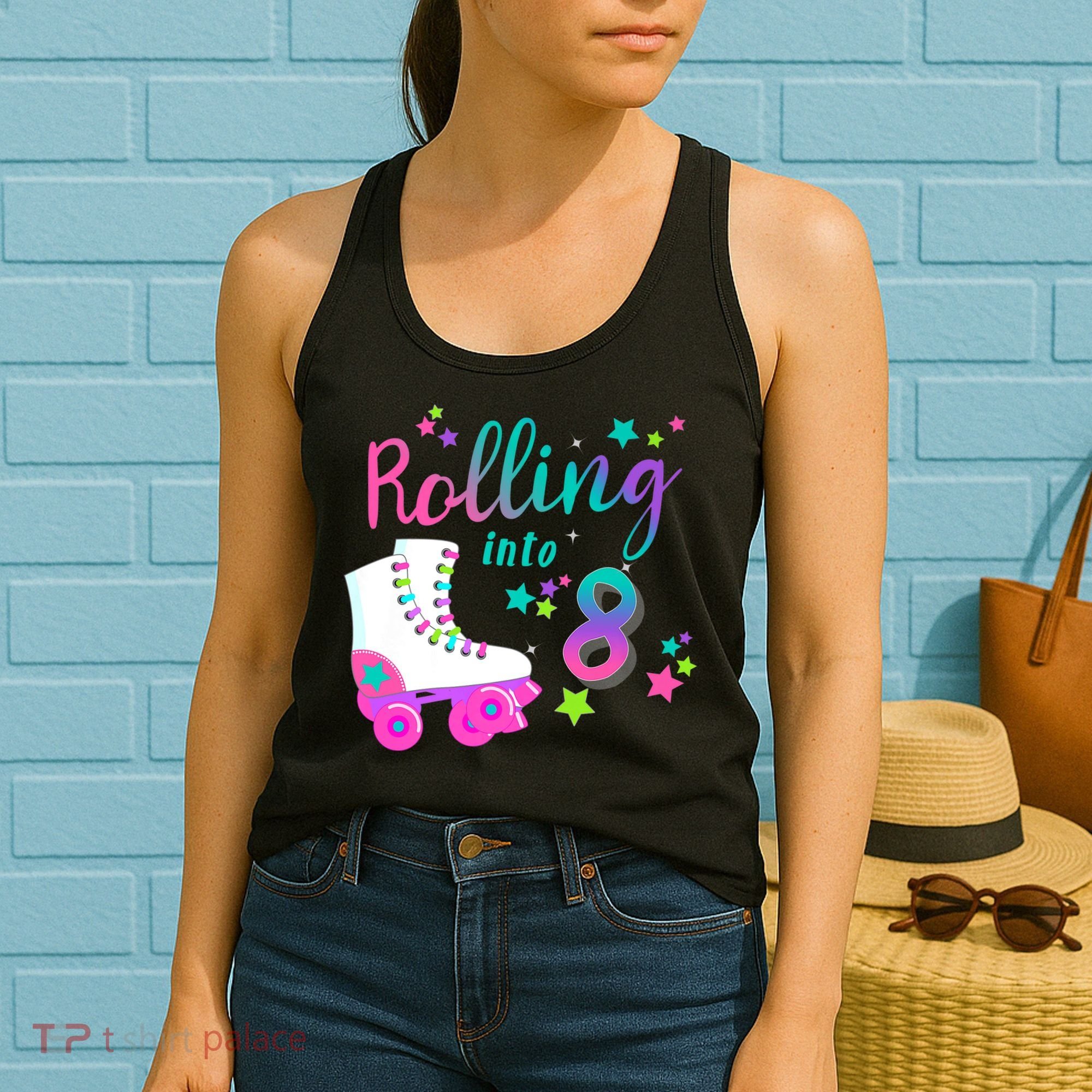 Roller Skate Birthday Shirt 5th 80's Outfit Decades Party Women's Tank Top