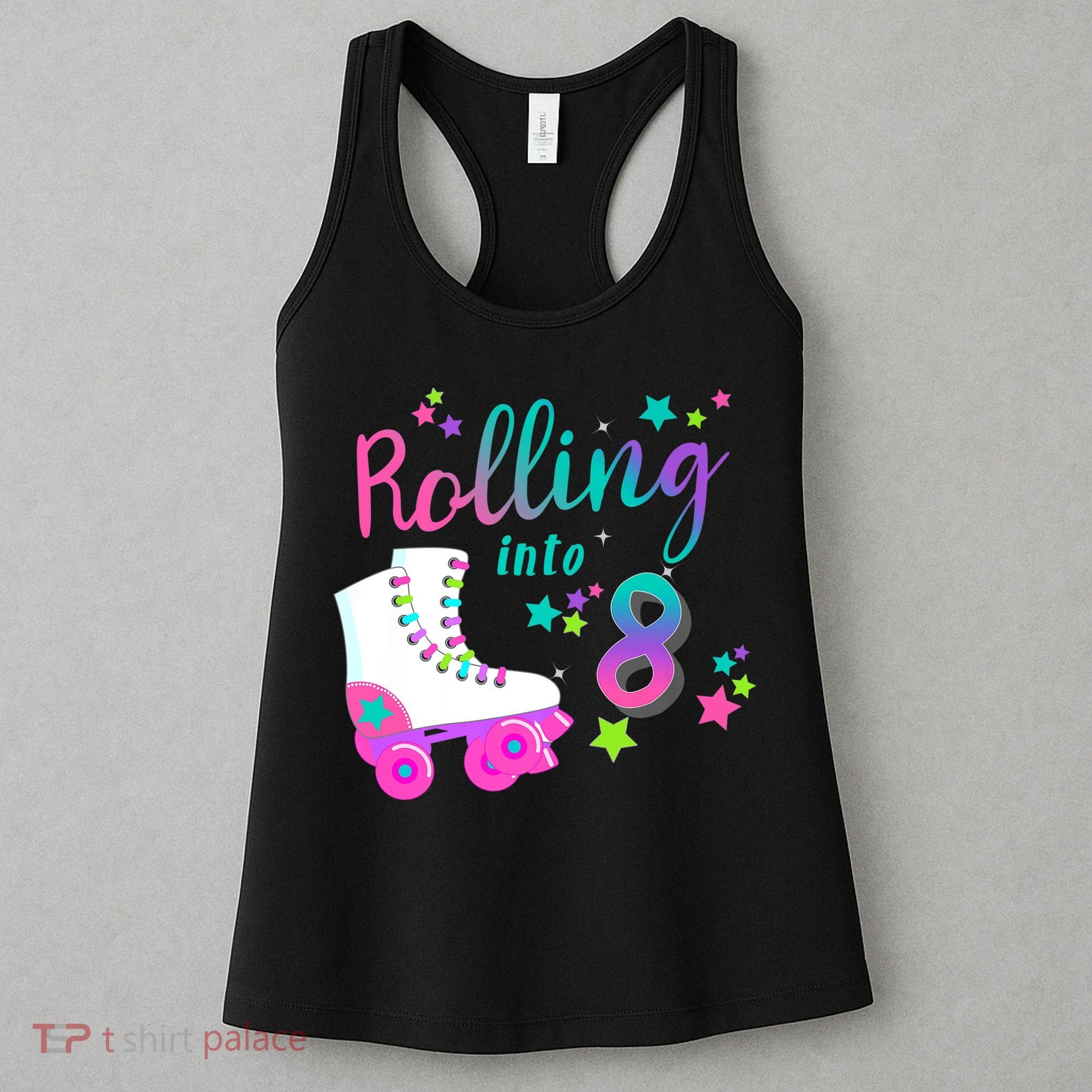 Roller Skate Birthday Shirt 5th 80's Outfit Decades Party Women's Tank Top