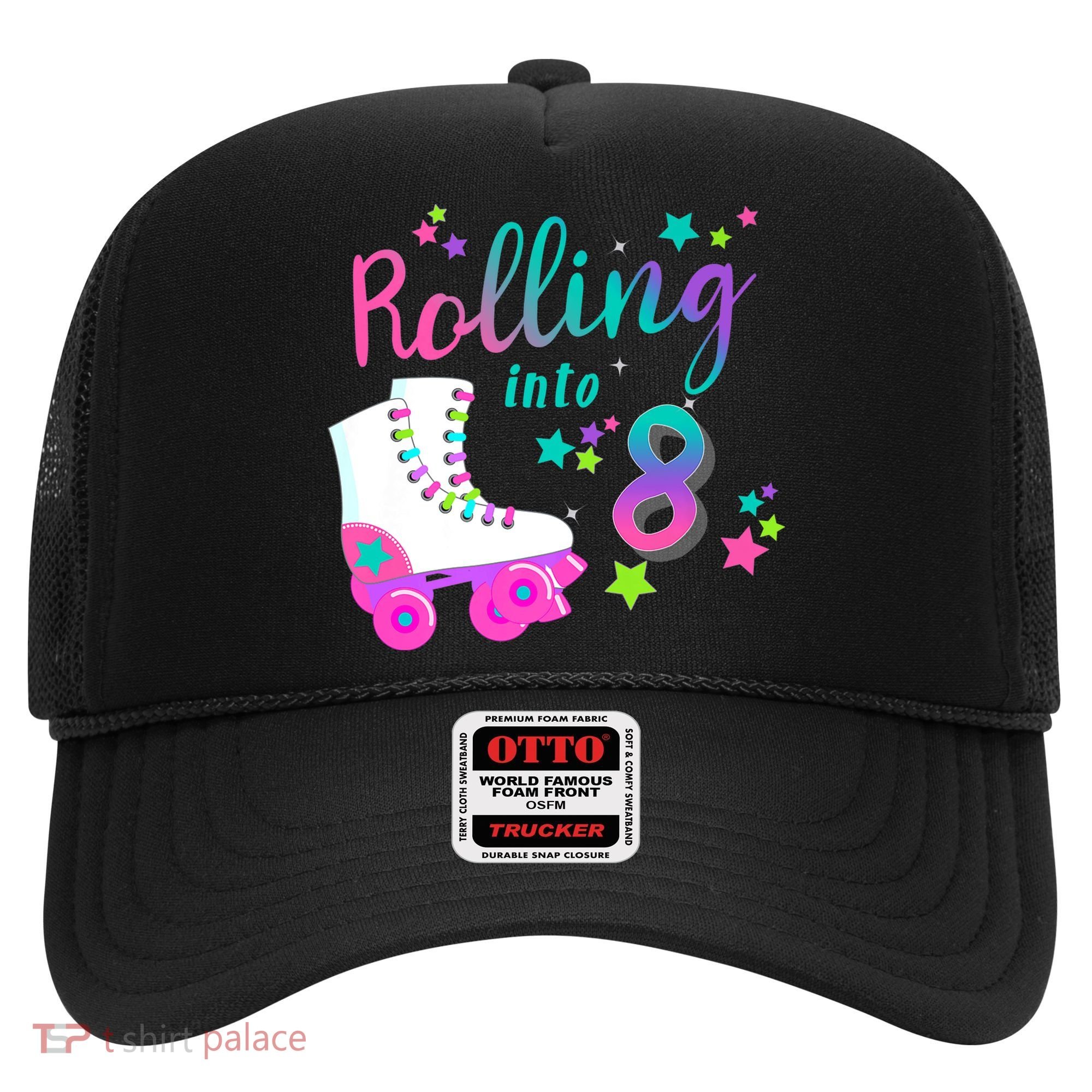 Roller Skate Birthday Shirt 5th 80's Outfit Decades Party Hat