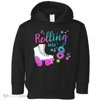 Roller Skate Birthday Shirt 5th 80's Outfit Decades Party Toddler Hoodie