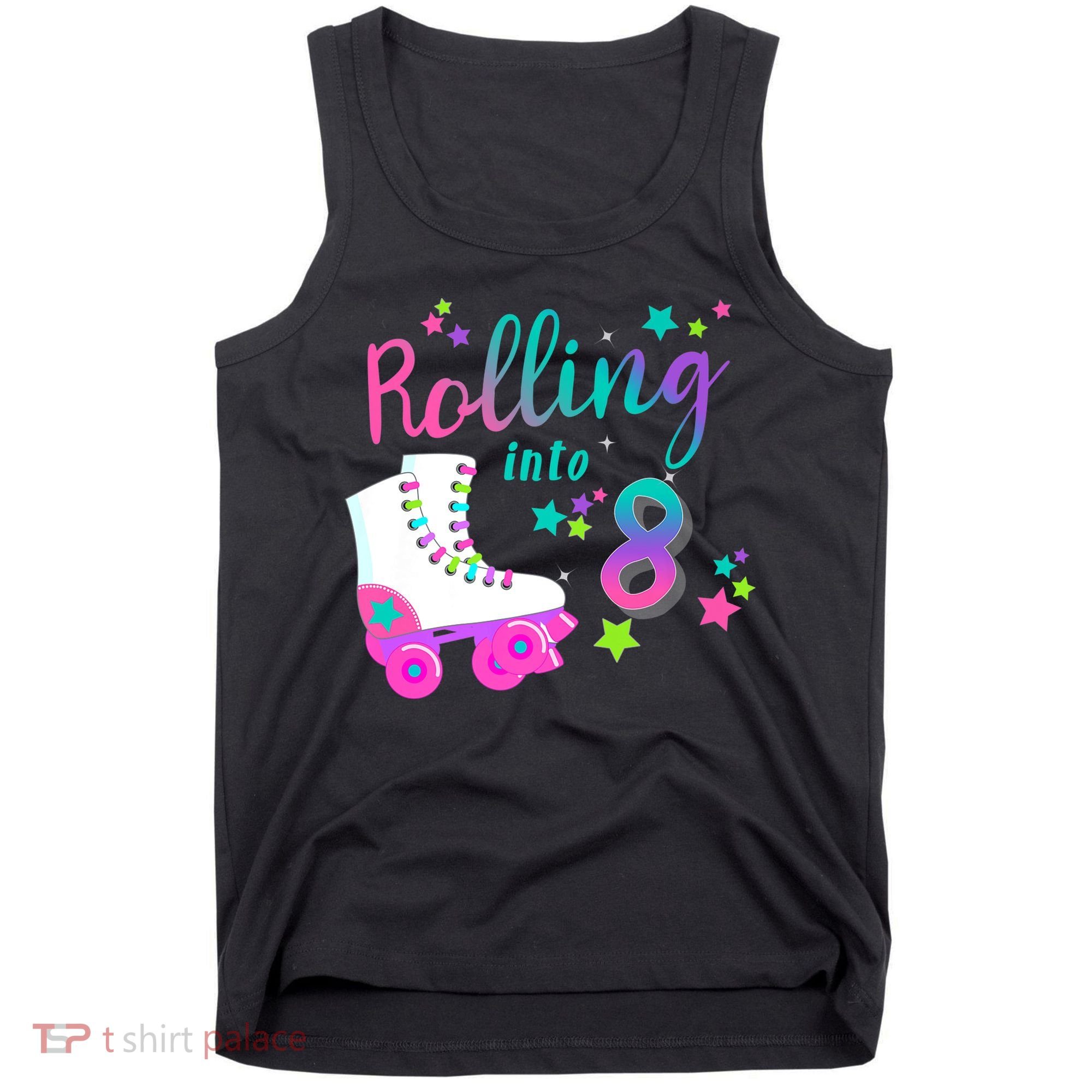 Roller Skate Birthday Shirt 5th 80's Outfit Decades Party Tank Top