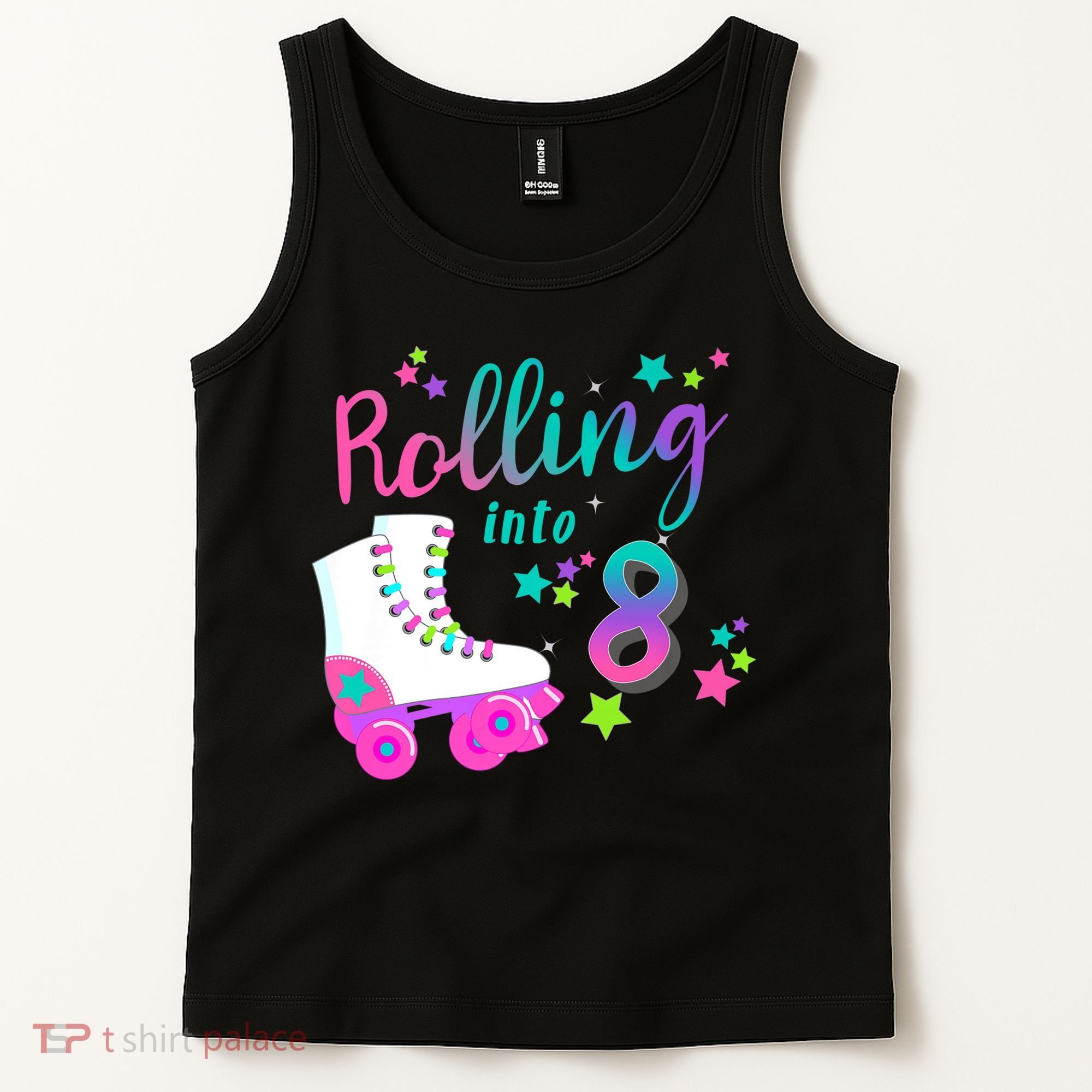 Roller Skate Birthday Shirt 5th 80's Outfit Decades Party Tank Top