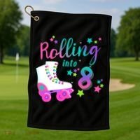 Roller Skate Birthday Shirt 5th 80's Outfit Decades Party Golf Towel thumb 1