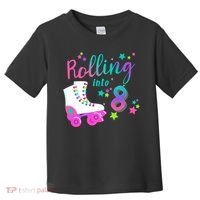 Roller Skate Birthday Shirt 5th 80's Outfit Decades Party Toddler T-Shirt thumb 0