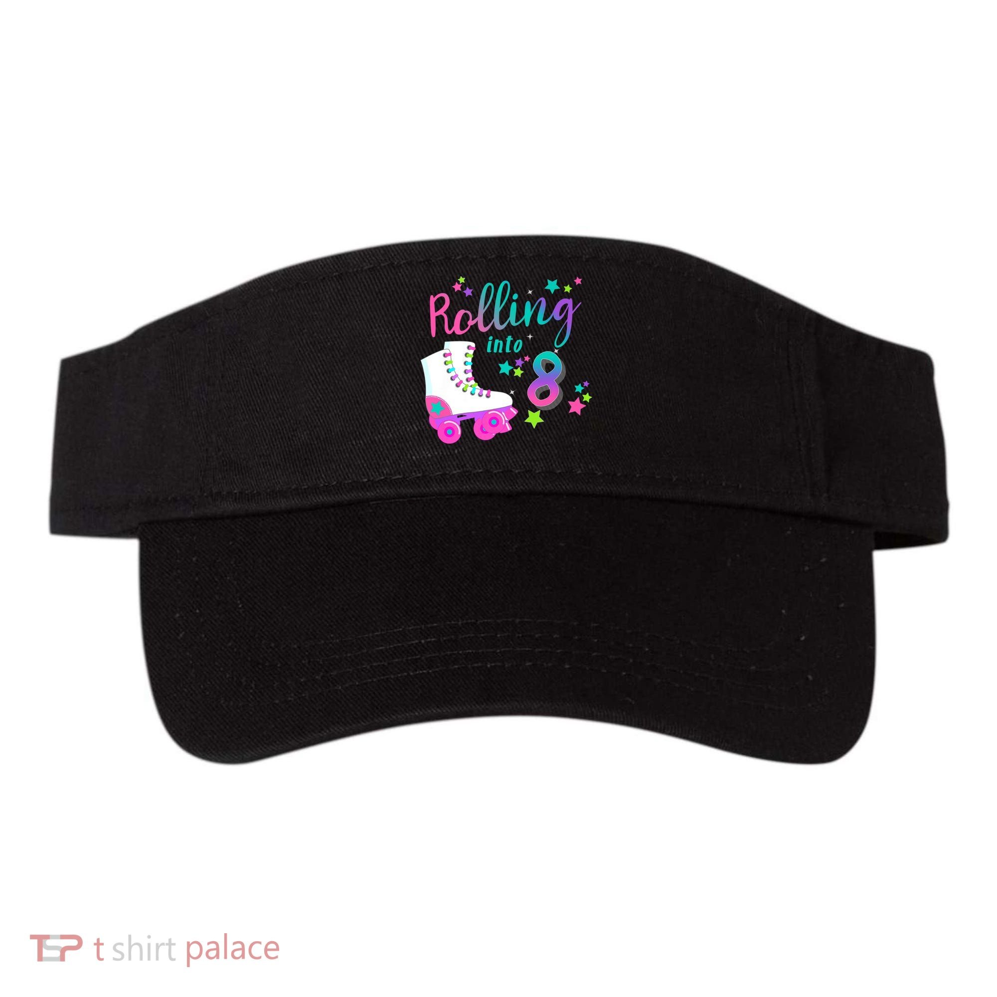 Roller Skate Birthday Shirt 5th 80's Outfit Decades Party Visor