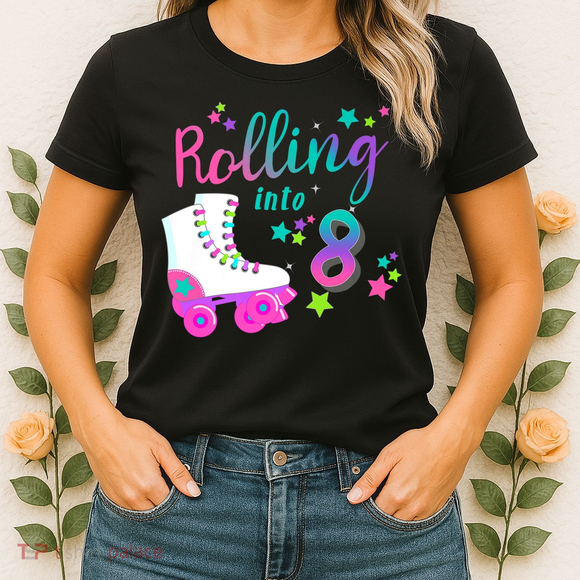 Roller Skate Birthday Shirt 5th 80's Outfit Decades Party Women's T-Shirt