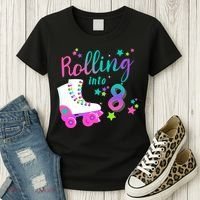 Roller Skate Birthday Shirt 5th 80's Outfit Decades Party Women's T-Shirt thumb 3