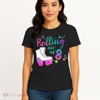 Roller Skate Birthday Shirt 5th 80's Outfit Decades Party Women's T-Shirt thumb 4