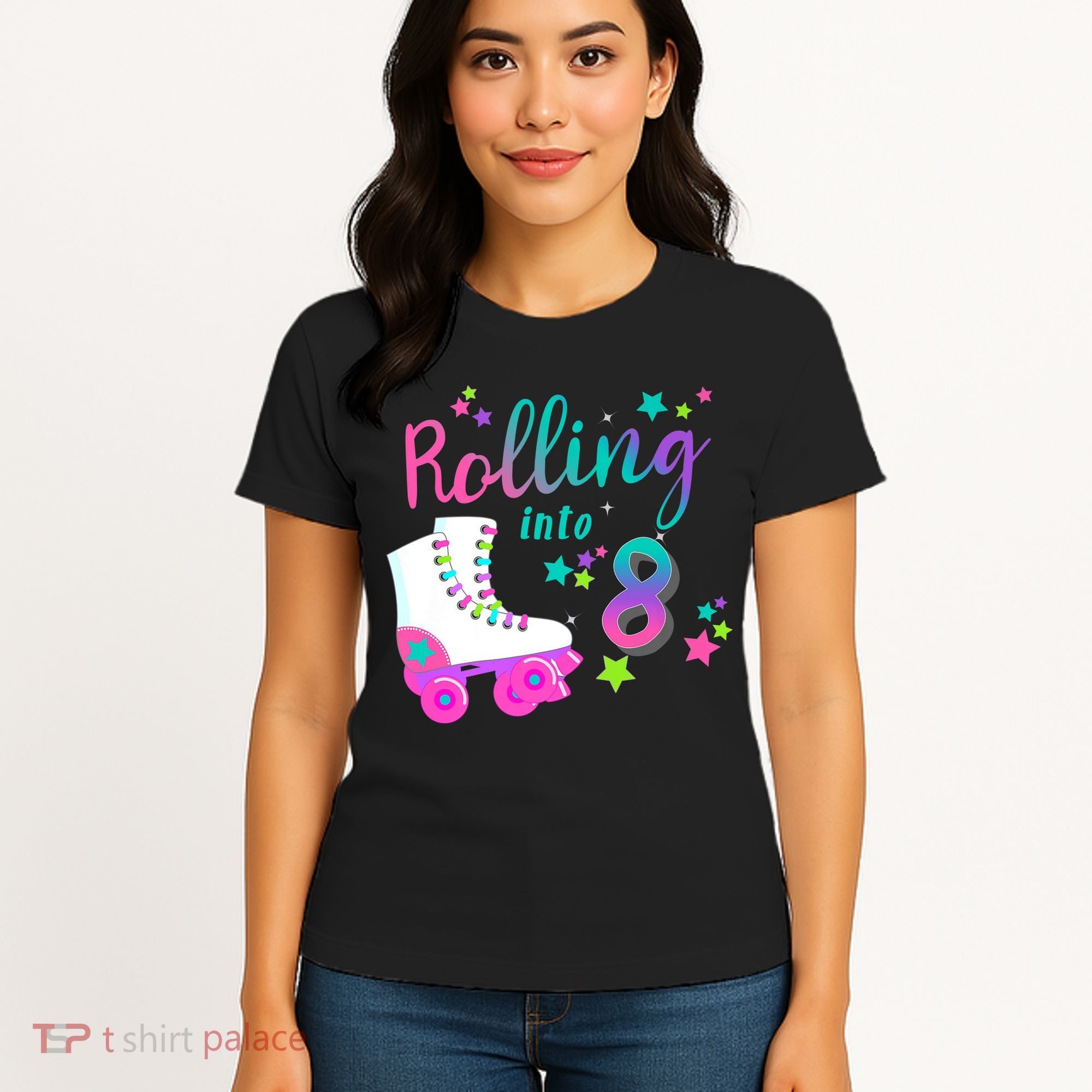 Roller Skate Birthday Shirt 5th 80's Outfit Decades Party Women's T-Shirt
