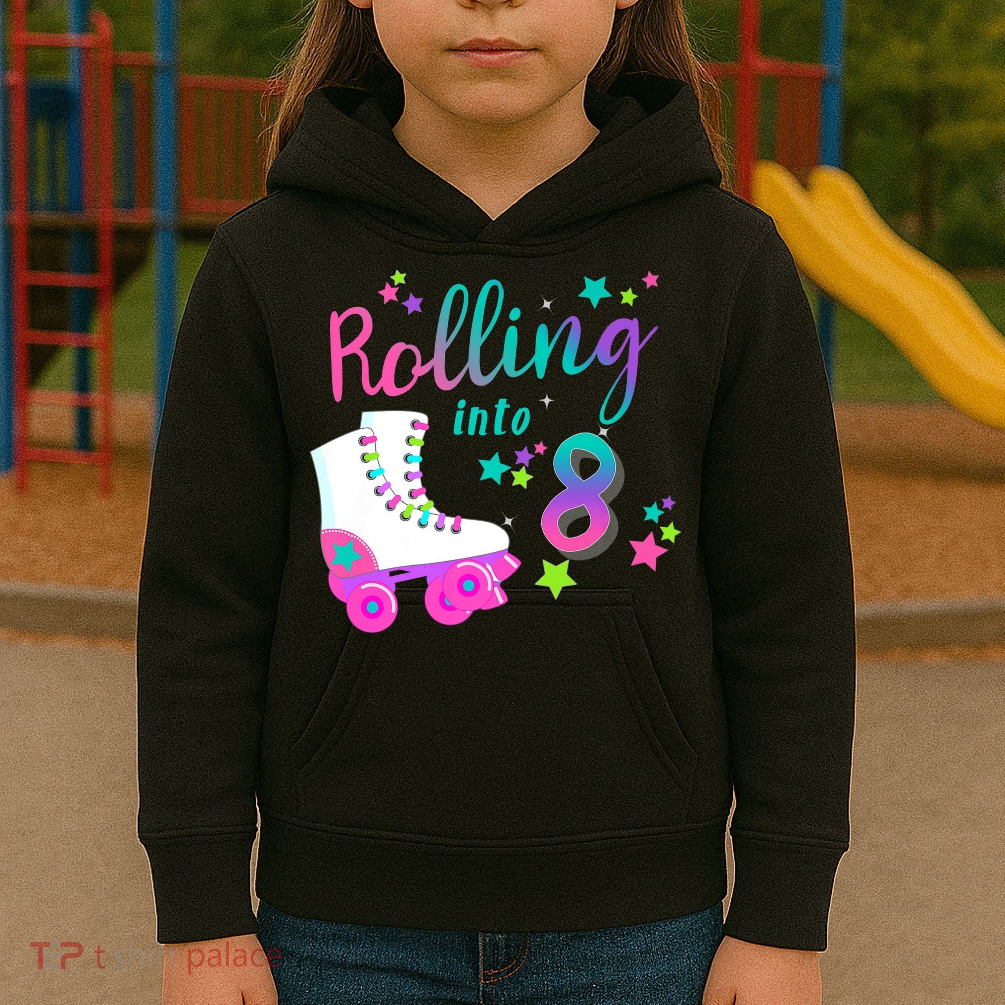 Roller Skate Birthday Shirt 5th 80's Outfit Decades Party Kids Hoodie