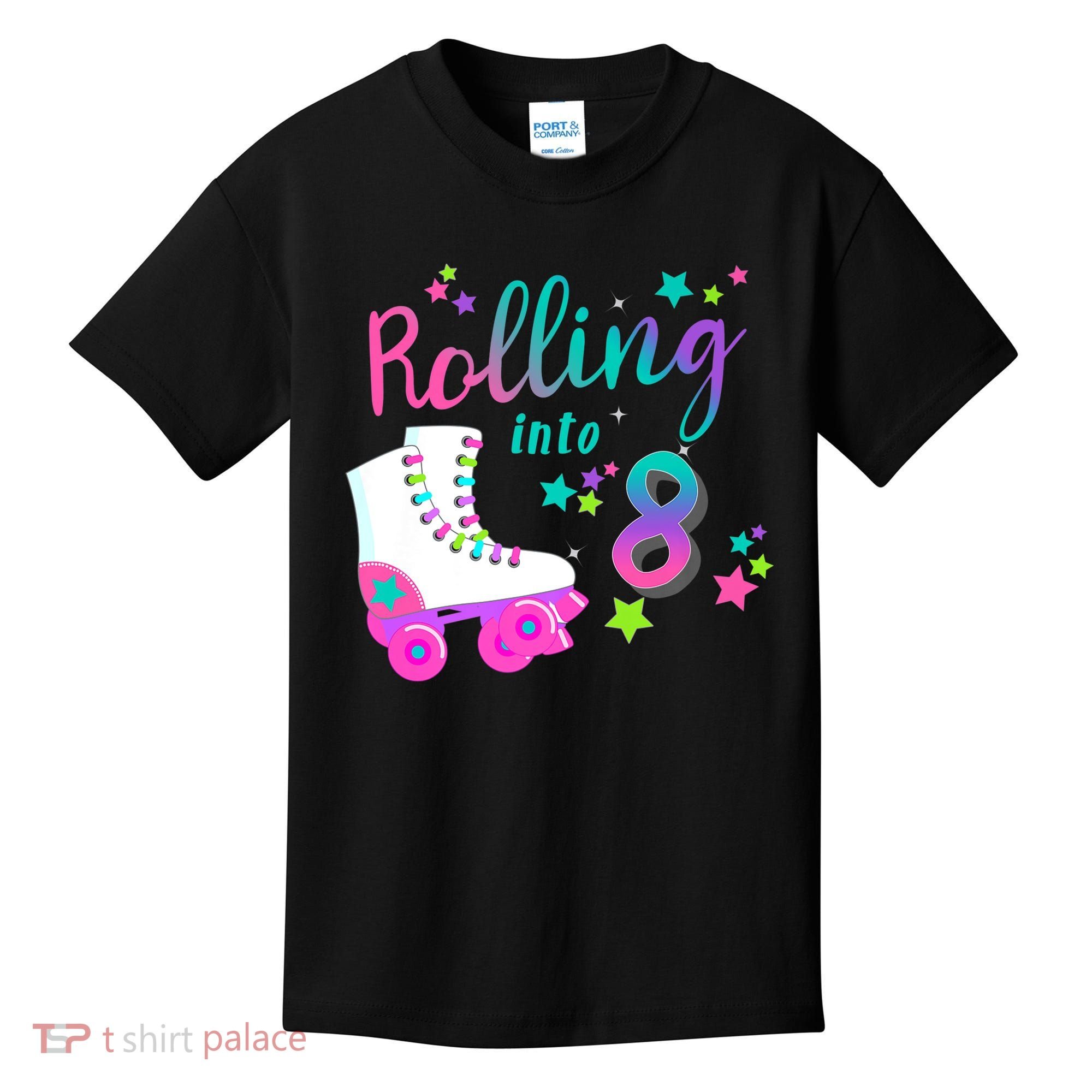 Roller Skate Birthday Shirt 5th 80's Outfit Decades Party Kids T-Shirt