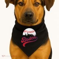 Retro Skyline Boston Baseball Meaningful Gift USA-Made Doggie Bandana thumb 1