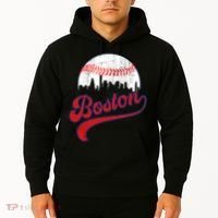 Retro Skyline Boston Baseball Meaningful Gift Hoodie thumb 2