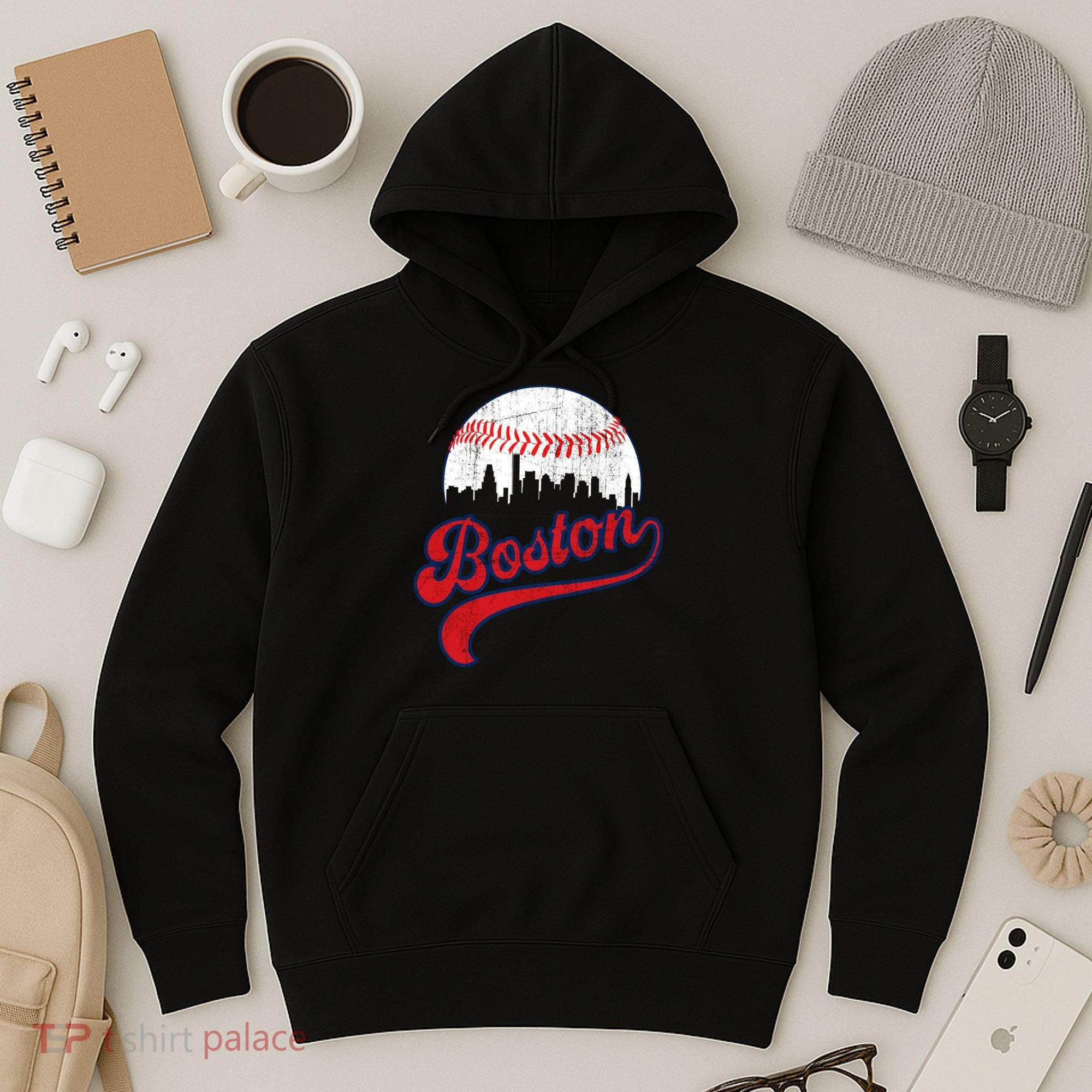 Retro Skyline Boston Baseball Meaningful Gift Hoodie