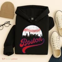 Retro Skyline Boston Baseball Meaningful Gift Hoodie thumb 4