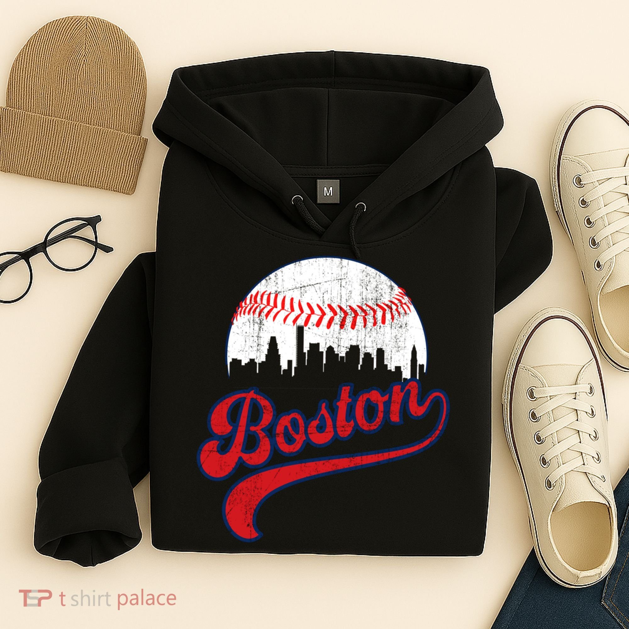Retro Skyline Boston Baseball Meaningful Gift Hoodie