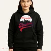 Retro Skyline Boston Baseball Meaningful Gift Hoodie thumb 5