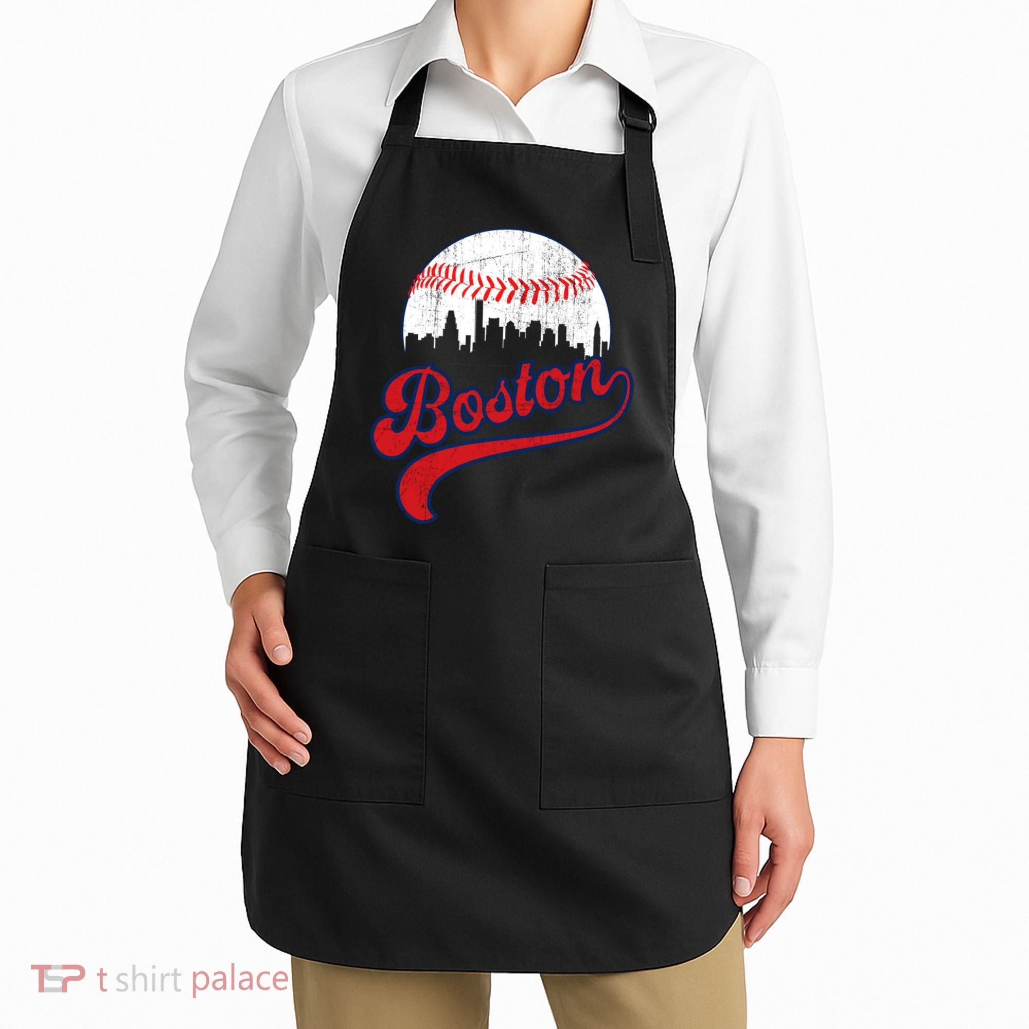 Retro Skyline Boston Baseball Meaningful Gift Apron