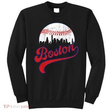 Retro Skyline Boston Baseball Meaningful Gift Sweatshirt