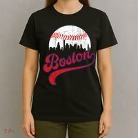 Retro Skyline Boston Baseball Meaningful Gift T-Shirt thumb 4