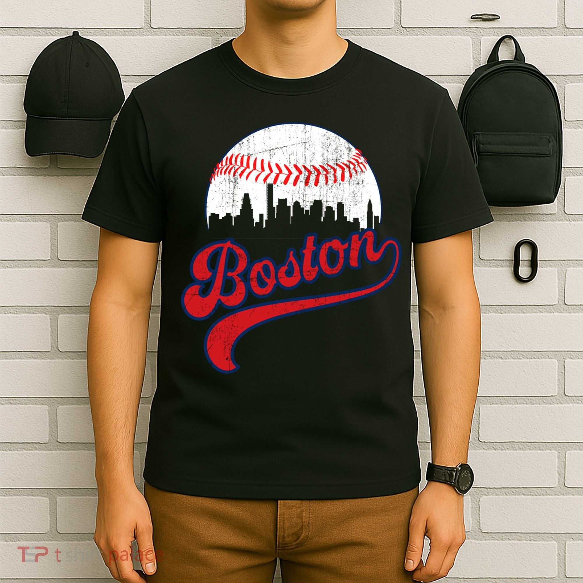 Retro Skyline Boston Baseball Meaningful Gift T-Shirt