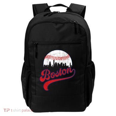 Retro Skyline Boston Baseball Meaningful Gift Backpack