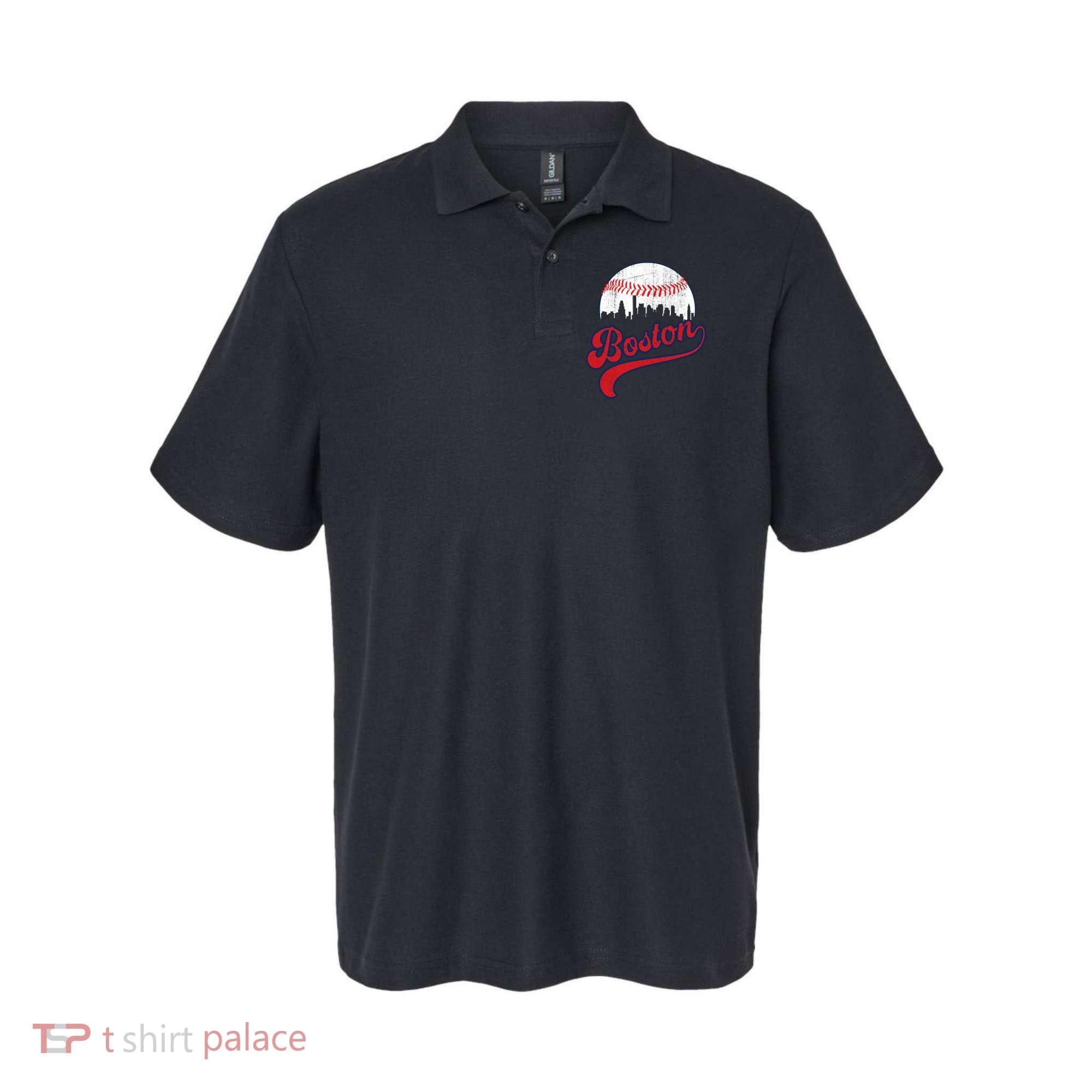 Retro Skyline Boston Baseball Meaningful Gift Polo
