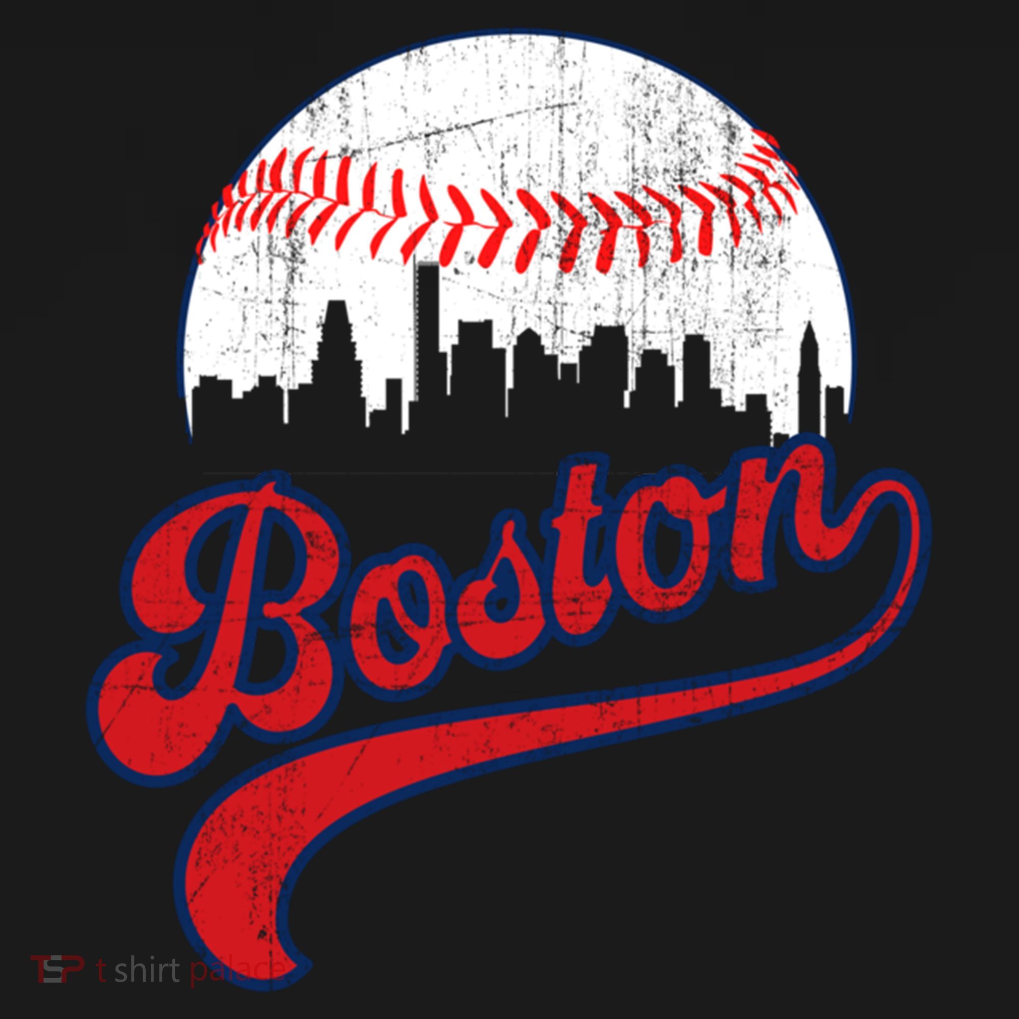 Retro Skyline Boston Baseball Meaningful Gift Polo