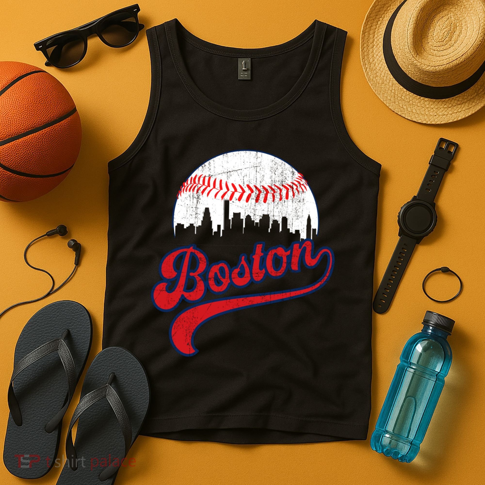 Retro Skyline Boston Baseball Meaningful Gift Tank Top
