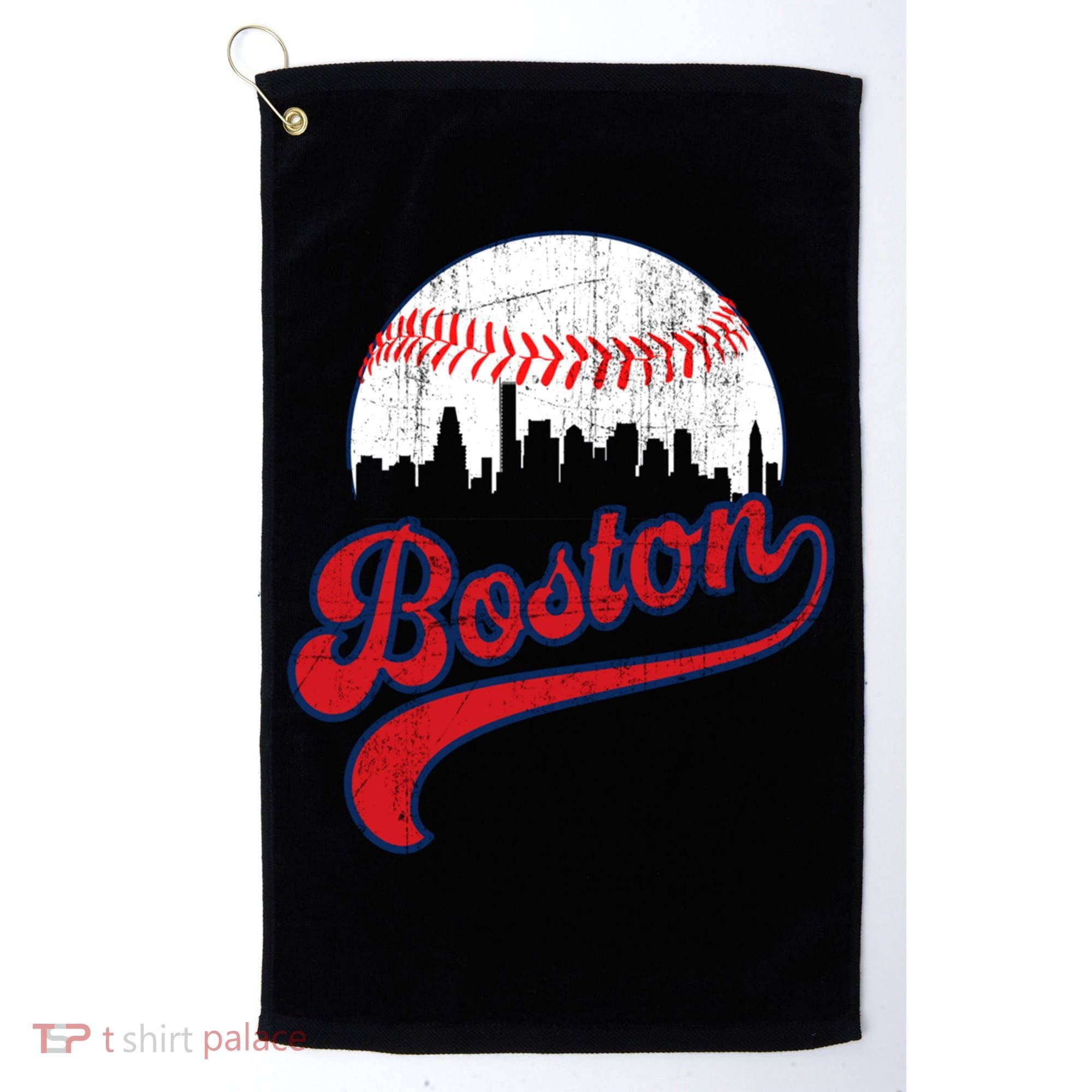 Retro Skyline Boston Baseball Meaningful Gift Golf Towel