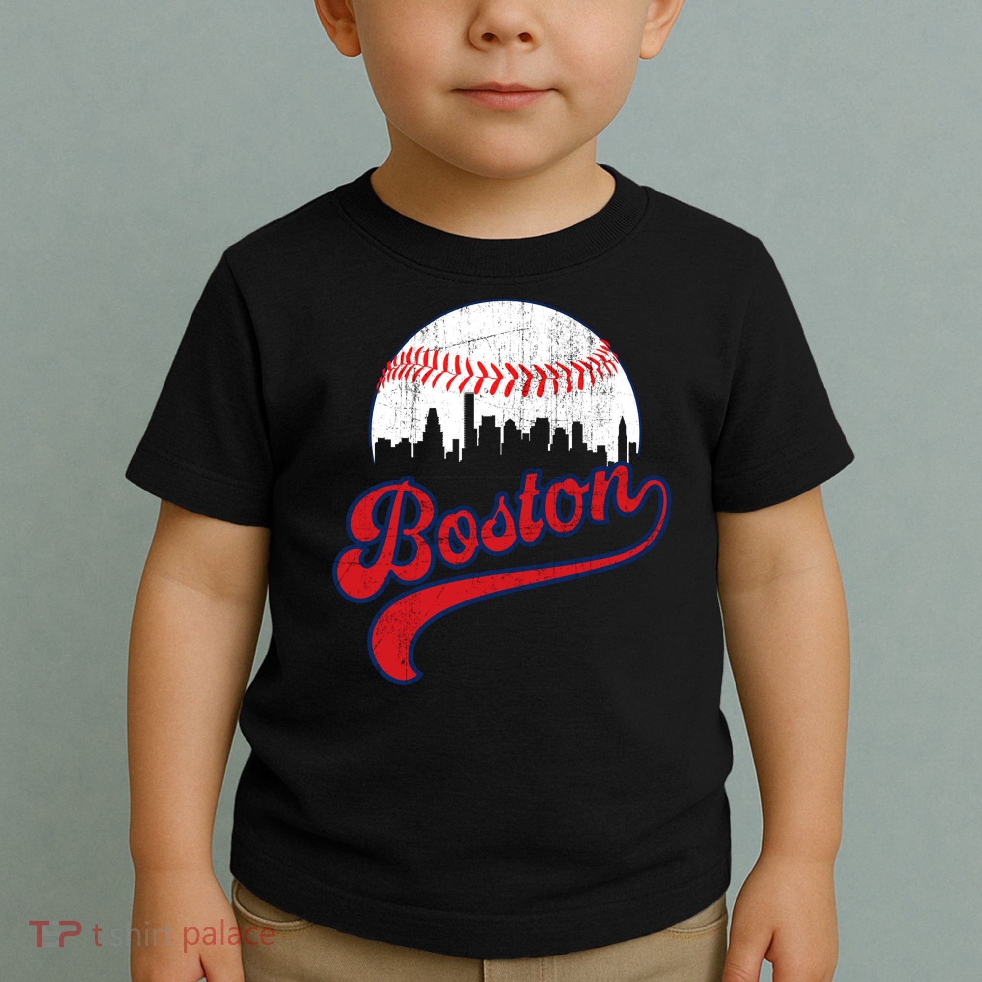 Retro Skyline Boston Baseball Meaningful Gift Toddler T-Shirt
