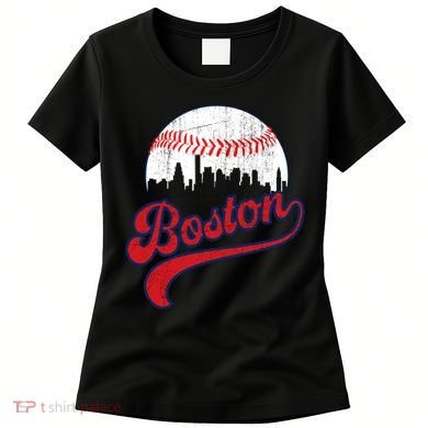 Retro Skyline Boston Baseball Meaningful Gift Women's T-Shirt